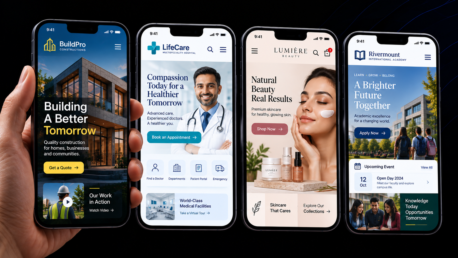 Websites across four devices